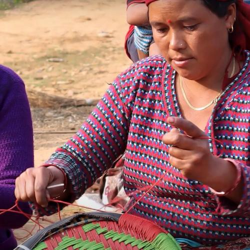 Woman working with forest resources in Nepal