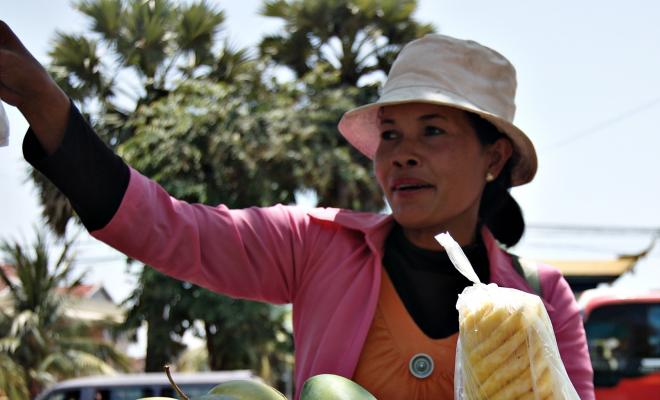 Cambodian fruit seller, courtesy of Tony Mendez