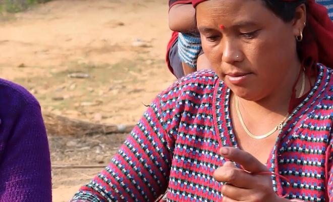 Woman working with forest resources in Nepal